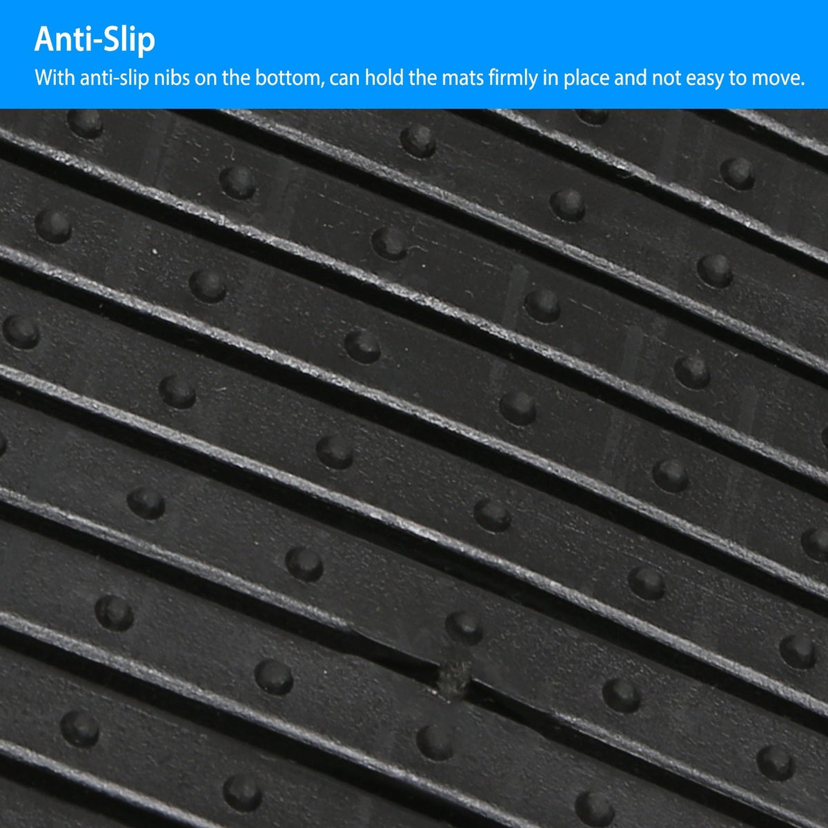 3Pcs Automotive Floor Mats Set Front Rear PVC Rubber Floor Mats Heavy Duty Drive Vehicle Car Mats with Trimmable Design Fit Most Cars SUVs Trucks