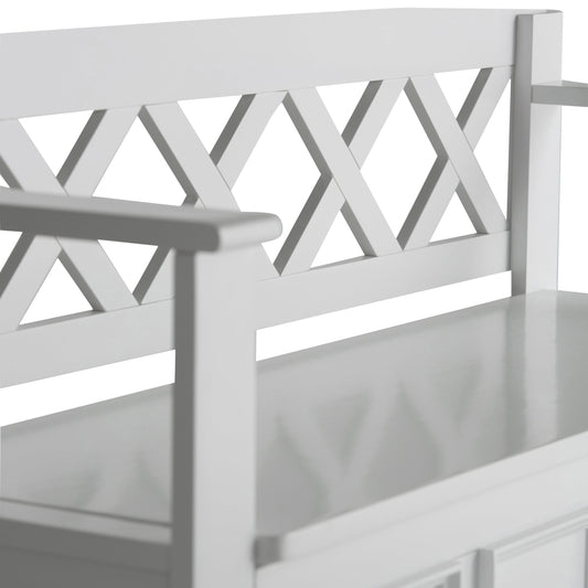 Amherst Solid Wood Entryway Storage Bench in White