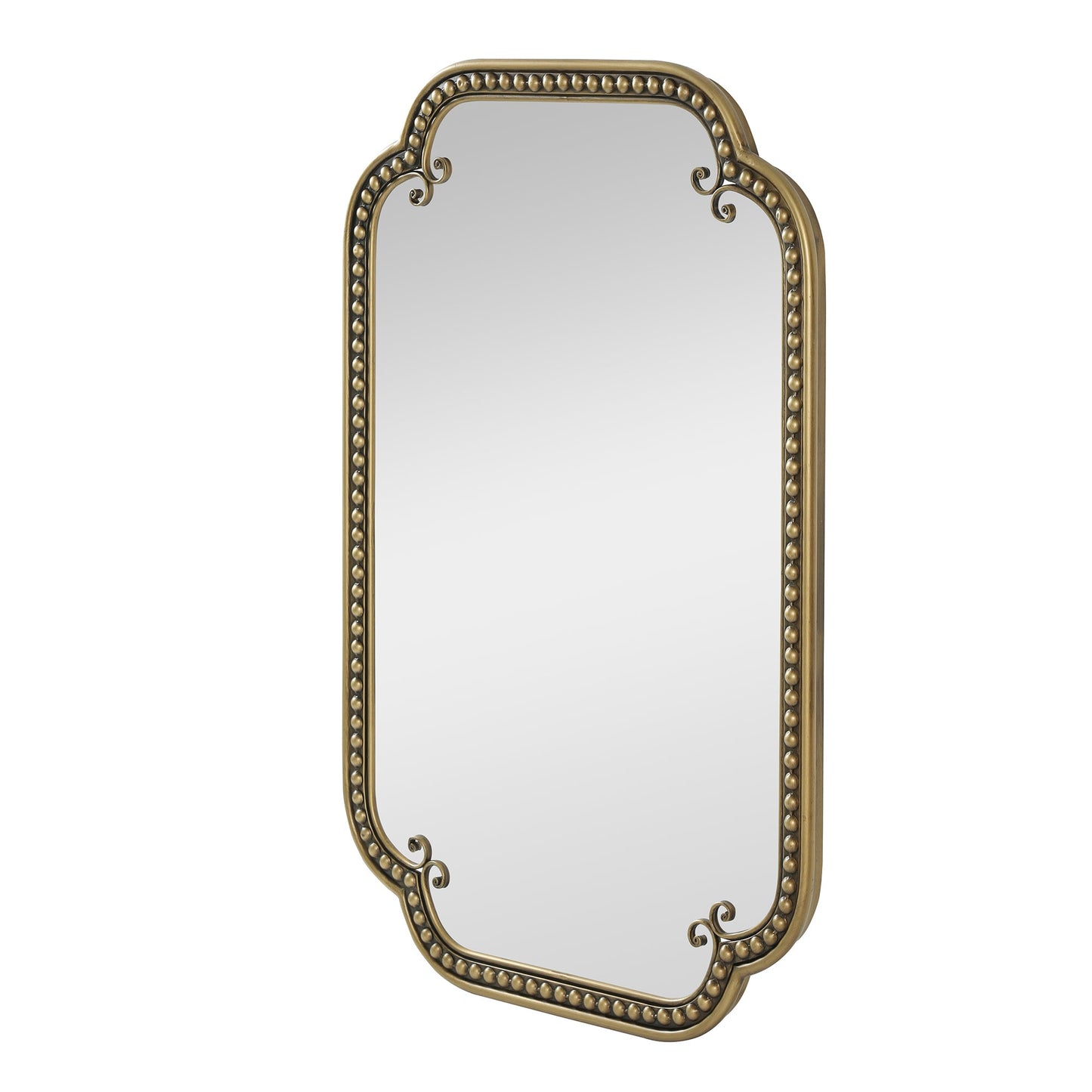 Gold Irregular Beaded Metal Framed Wall Mirror - Large