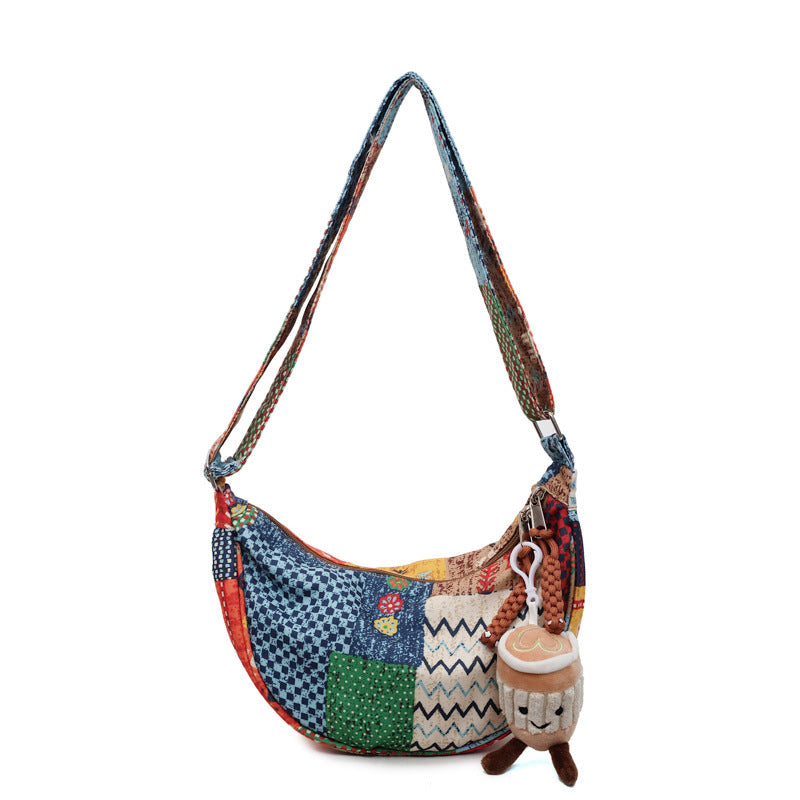 Textured Casual Personalized Fabric Bag Fashionable Single-shoulder Crossbody Bag