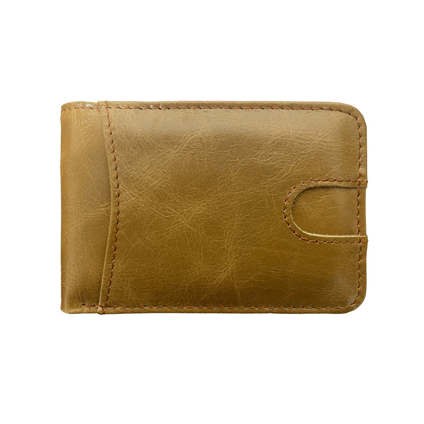 Oil-waxed Leather US Dollar Clip Card Holder