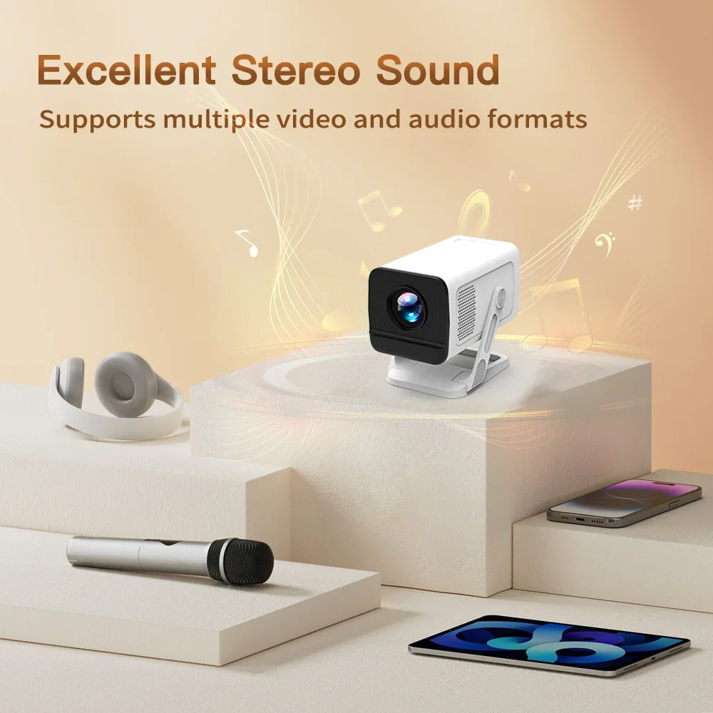 LynCast X1AQ Projector Built in 5W Speaker 1280*720P Android 11 4K 400ANSI Wifi6 BT5.2 Outdoor Portable Projector Home Cinema