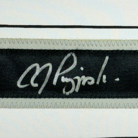 Framed Autographed/Signed AJ A.J. Pierzynski 35x39 Chicago Pinstripe Baseball Jersey PSA/DNA COA