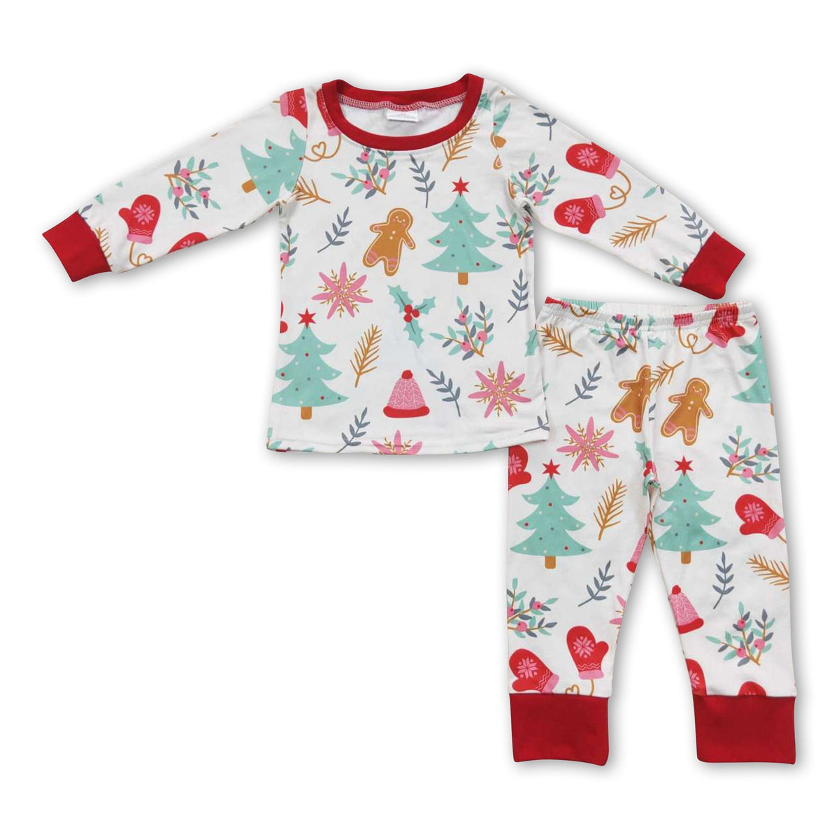 Gingerbread Christmas tree kids boy pajamas