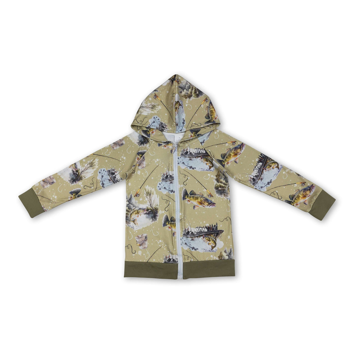 Just a boy who loves to fish baby kids hooded jacket