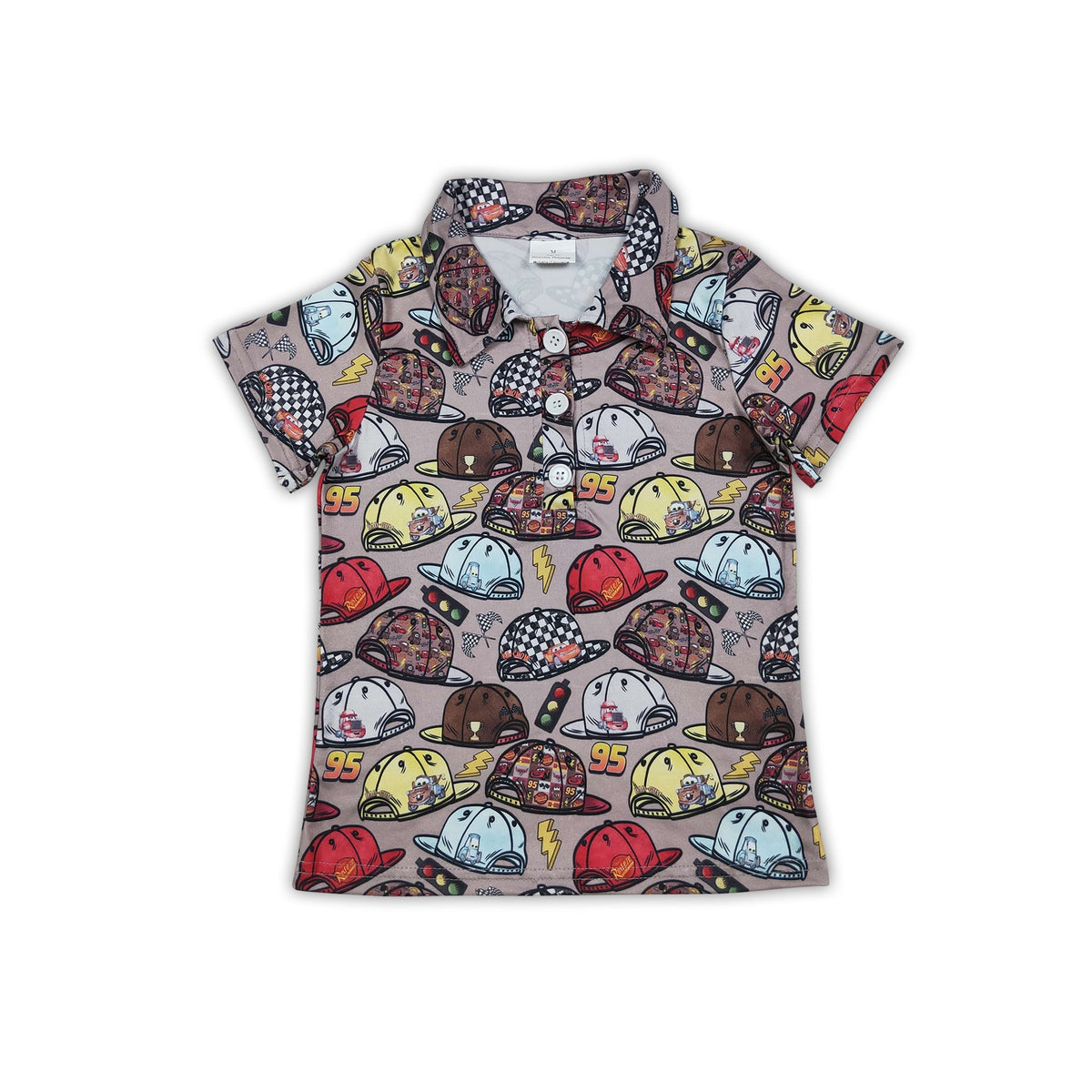Short sleeves car cap kids boys summer polo shirt