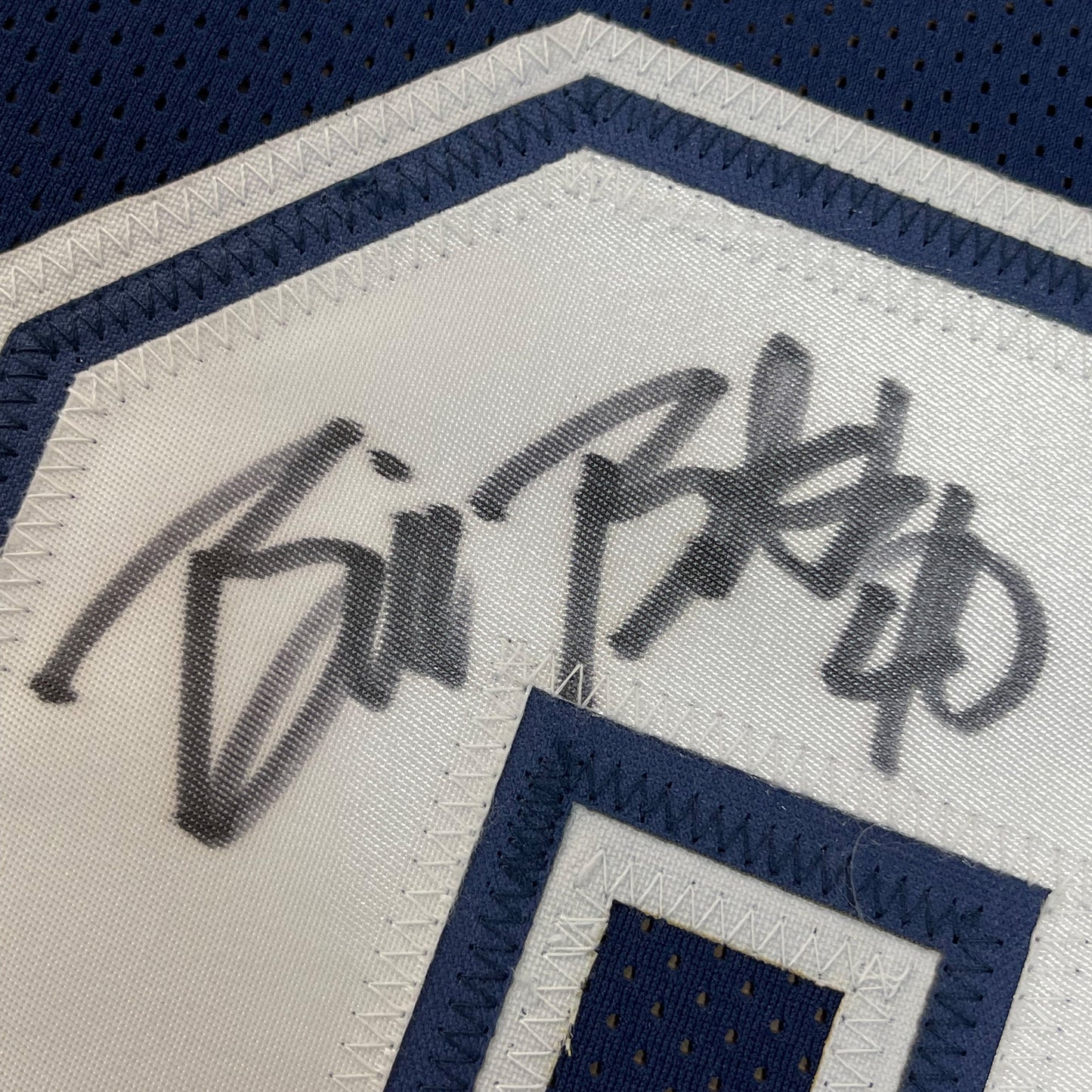 Framed Autographed/Signed Bill Bates 35x39 Dallas Dark Blue Football Jersey PSA/DNA COA
