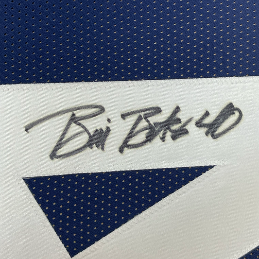 Framed Autographed/Signed Bill Bates 35x39 Dallas Thanksgiving Day Football Jersey PSA/DNA COA