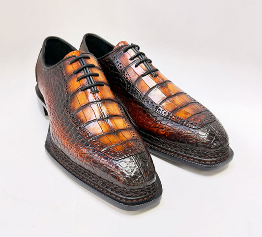 Maurice Chancellor II Alligator Oxford - Cognac
