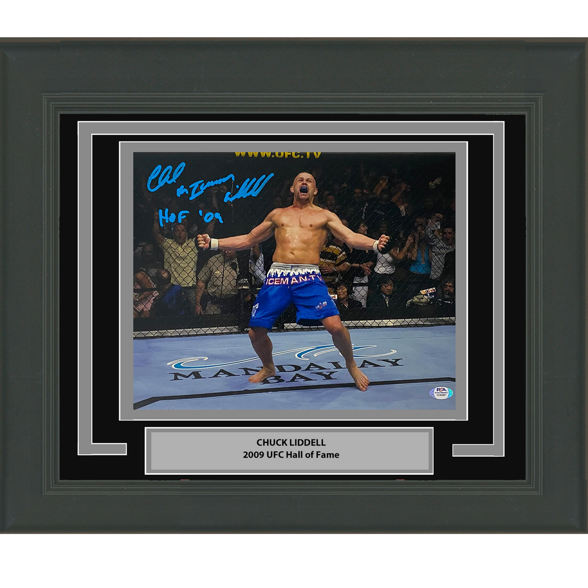 Framed Autographed/Signed Chuck Liddell The Iceman HOF 09 UFC MMA Ultimate Fighting 11x14 Photo PSA/DNA COA