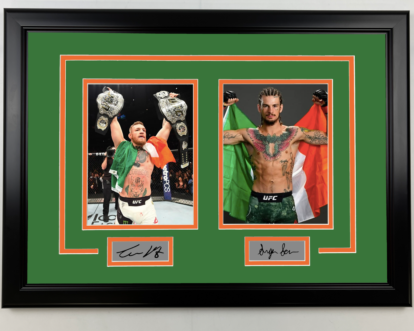 Framed Conor McGregor and Sean O'Malley Ireland 17x23 Dual UFC MMA Photo