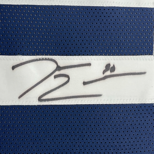Framed Autographed/Signed Demarcus Lawrence 35x39 Dallas Thanksgiving Day Football Jersey JSA COA