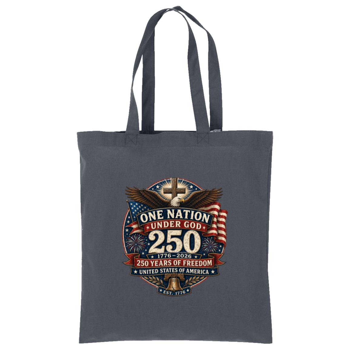 Cotton Tote One Nation Under God — 250 Years - Cross