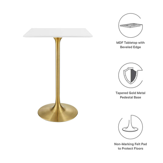 Lippa 28" Square Wood Bar Table by Modway