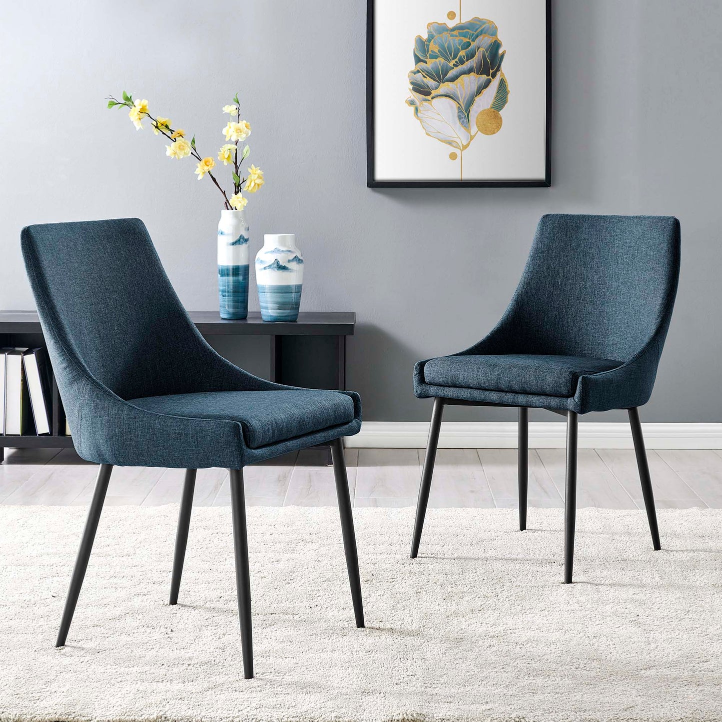 Viscount Upholstered Fabric Dining Chairs - Set of 2 by Modway