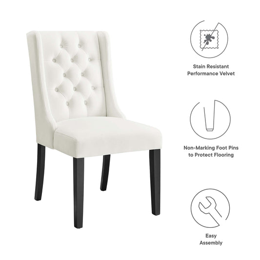 Baronet Performance Velvet Dining Chairs Set of 2 by Modway