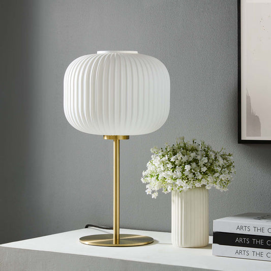Reprise Glass Sphere Glass and Metal Table Lamp by Modway