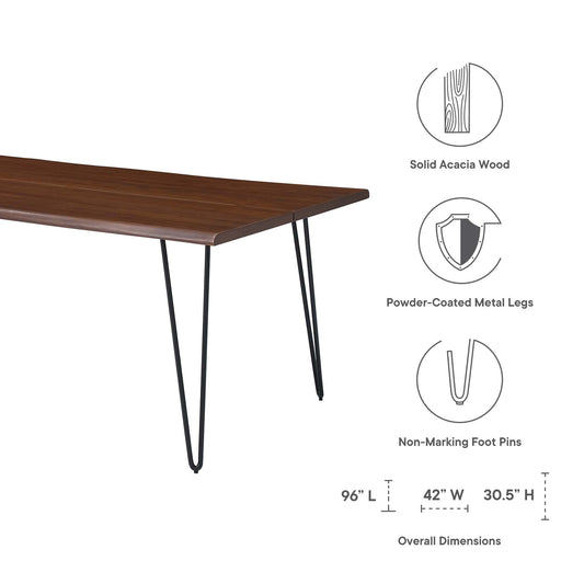 Ardor 96" Live Edge Acacia Wood Dining Table by Modway