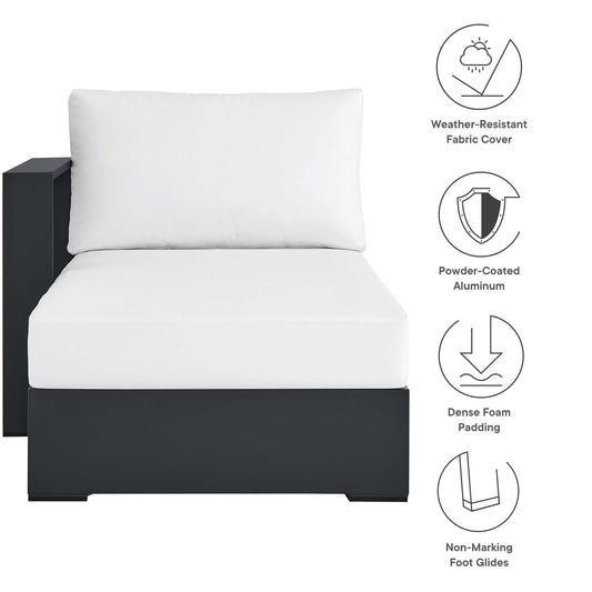 Tahoe Outdoor Patio Powder-Coated Aluminum Left-Facing Chaise Lounge
