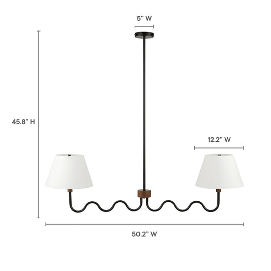 Sunlit Squiggle 2-Arm Pendant Light by Modway