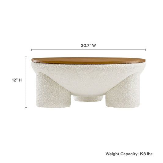 Tridome Round Boucle Upholstered Storage Coffee Table by Modway