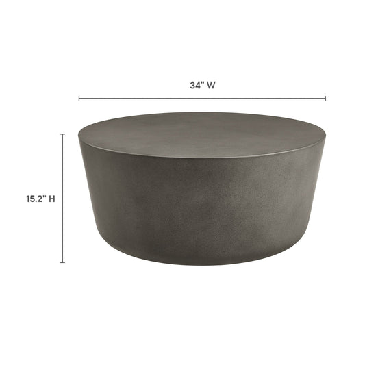 Brion Round Indoor-Outdoor Concrete Coffee Table by Modway