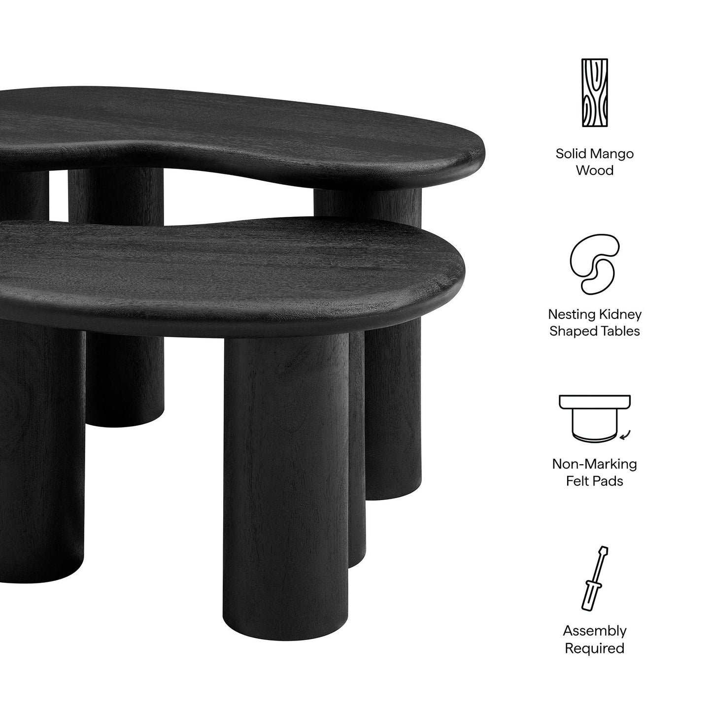 Hackney Mango Wood Nesting Coffee Table Set by Modway
