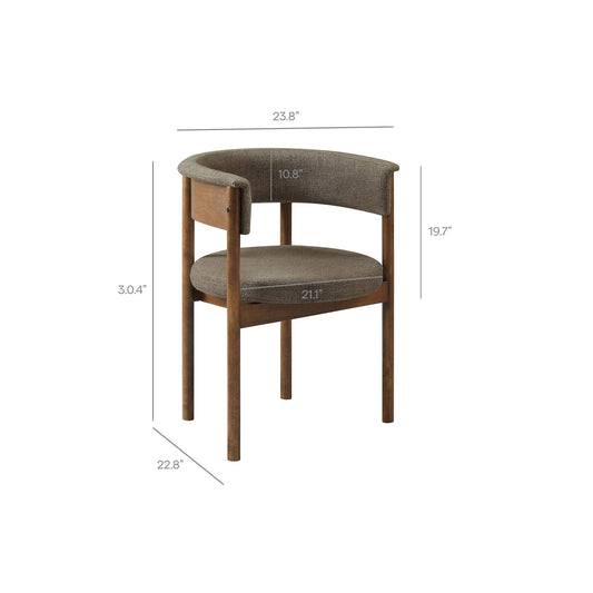 Clea Curved Upholstered Dining Chairs Set of 2