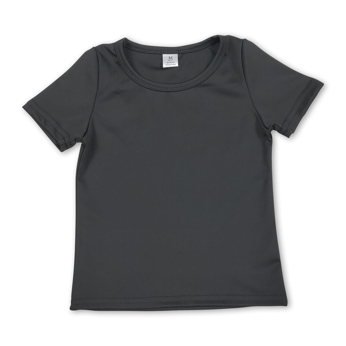 Short sleeves black kids girls summer yoga active top