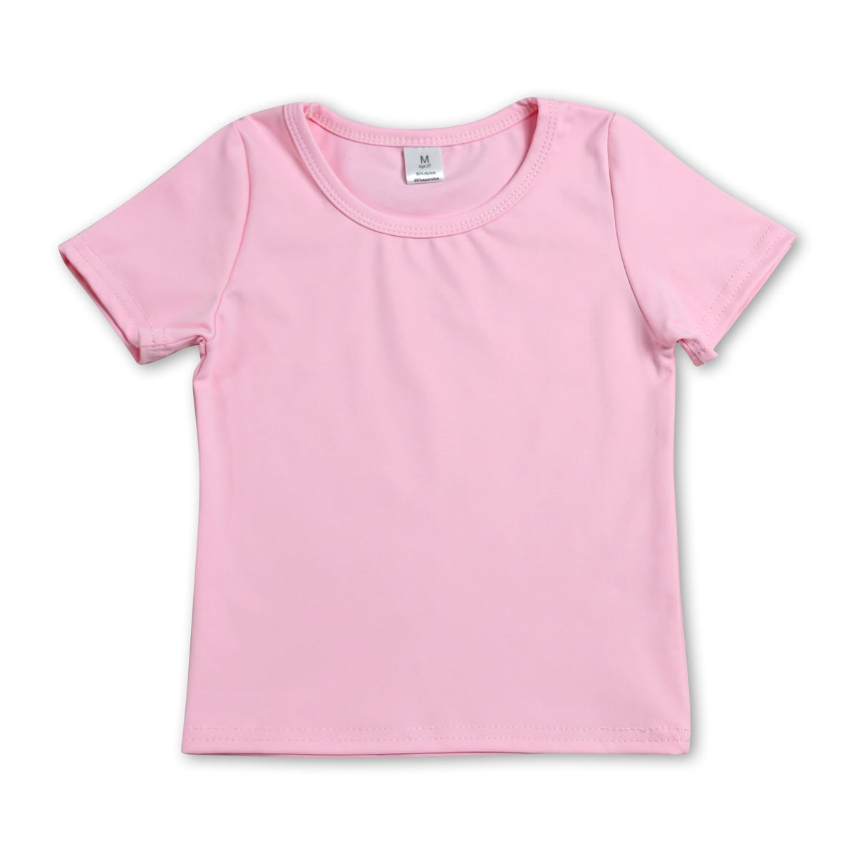 Short sleeves pink kids girls summer yoga active top