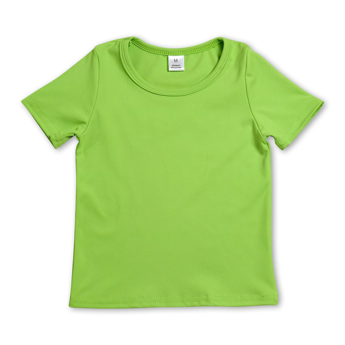 Short sleeves green kids girls summer yoga active top