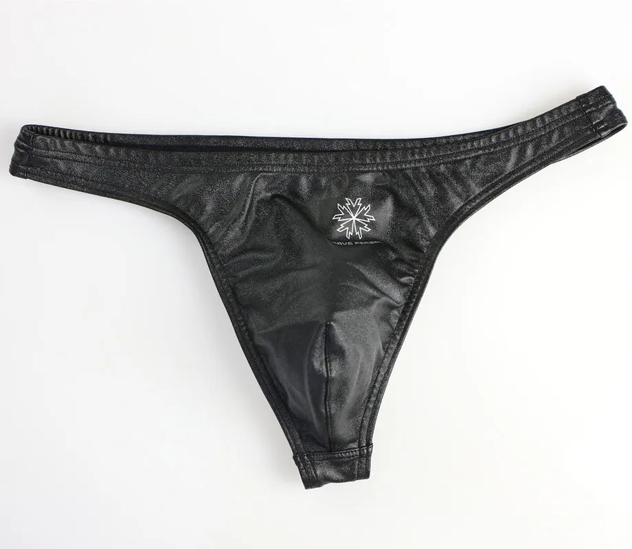 BRAVE PERSON New Men Briefs Sexy Underwear Mens Low Waist Briefs Imitation Leather Male Underpants For Men Briefs Thongs Gay