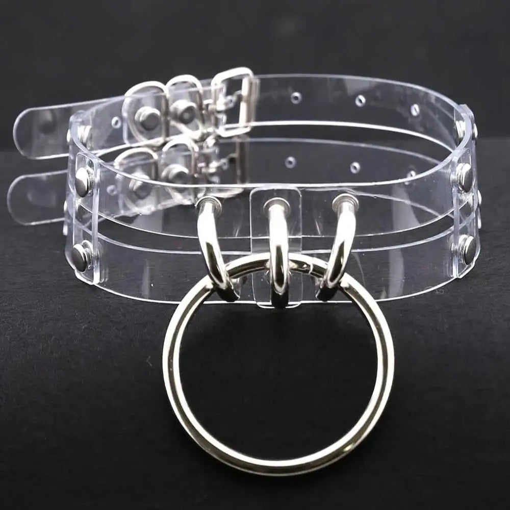Punk Choker Collar Goth Necklace Big Transparent Straps Chocker Women Girls Trendy Rock Sexy Harajuku Emo Gothic Jewelry