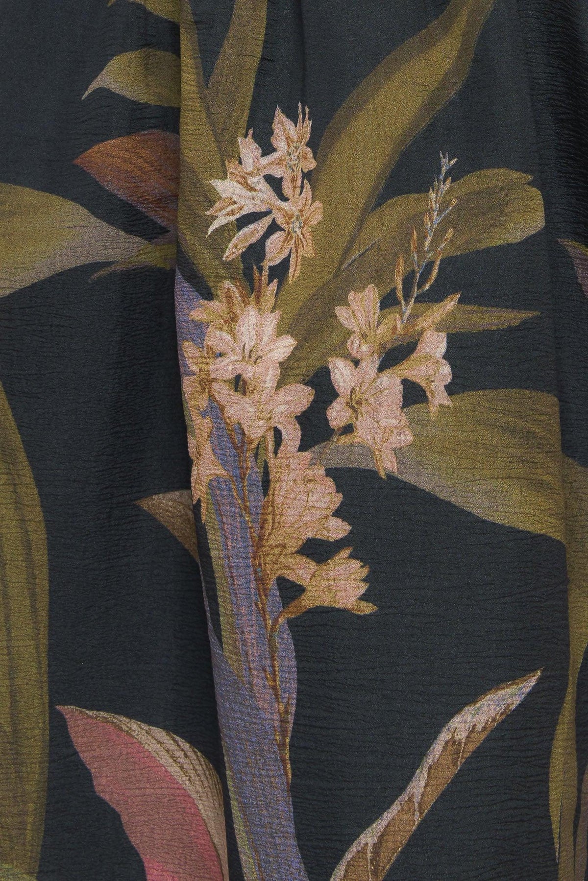 FOLIAGE WHISPER WOVEN MIDI DRESS