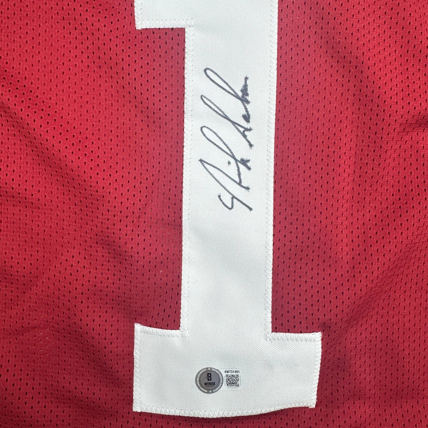Autographed/Signed Nick Saban Alabama Red College Football Jersey PSA/DNA COA