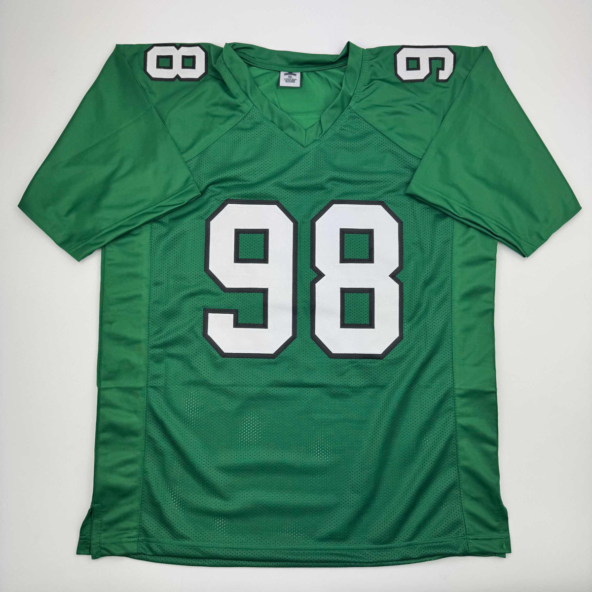 Autographed/Signed Jalen Carter Philadelphia Kelly Green Football Jersey Beckett BAS COA