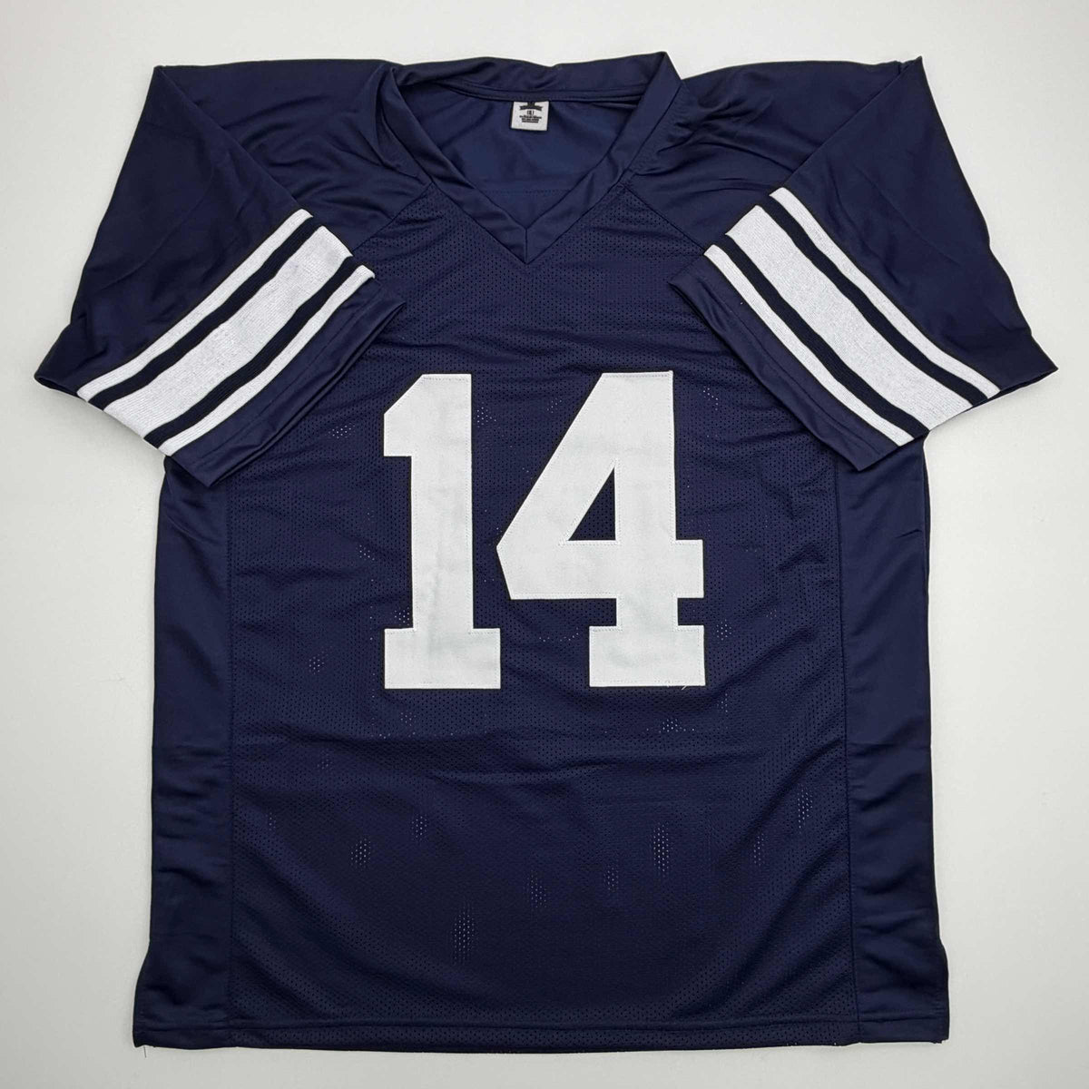 Autographed/Signed Ty Detmer Heisman 90 Brigham Young BYU Blue College Football Jersey JSA COA