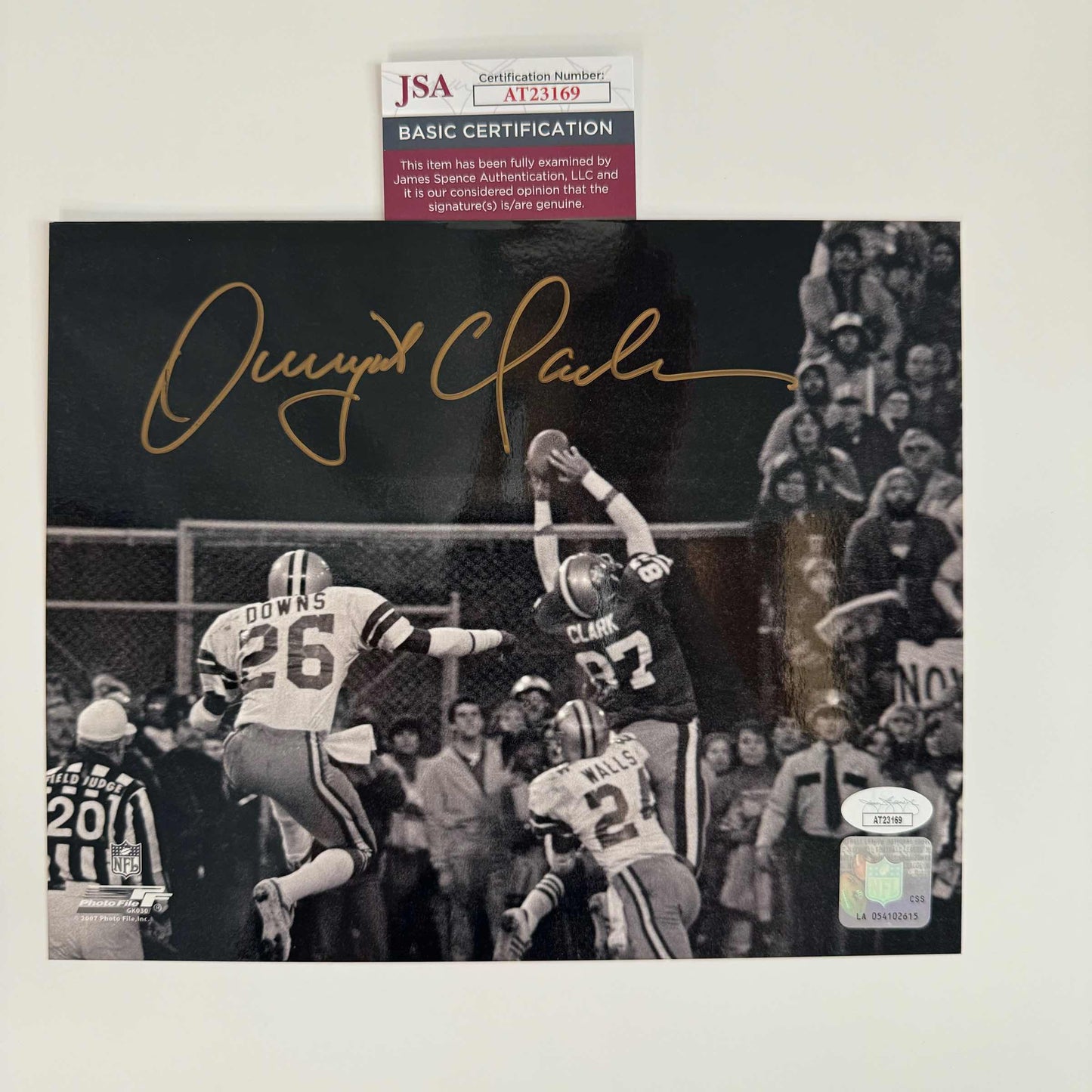 Autographed/Signed Dwight Clark San Francisco 49ers 8x10 Football Photo JSA COA #2