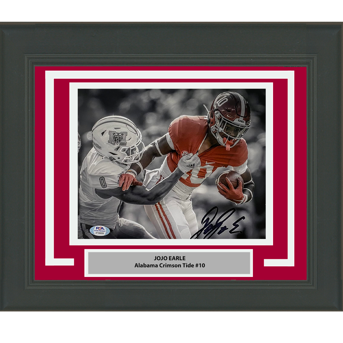 Framed Autographed/Signed JoJo Earle Alabama Crimson Tide 8x10 College Football Photo PSA/DNA COA #1