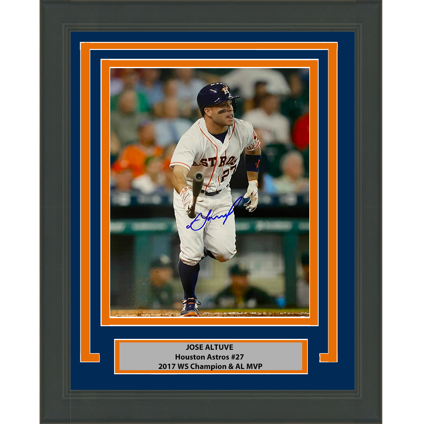 Framed Autographed/Signed Jose Altuve Houston Astros 16x20 Baseball Photo JSA COA #3