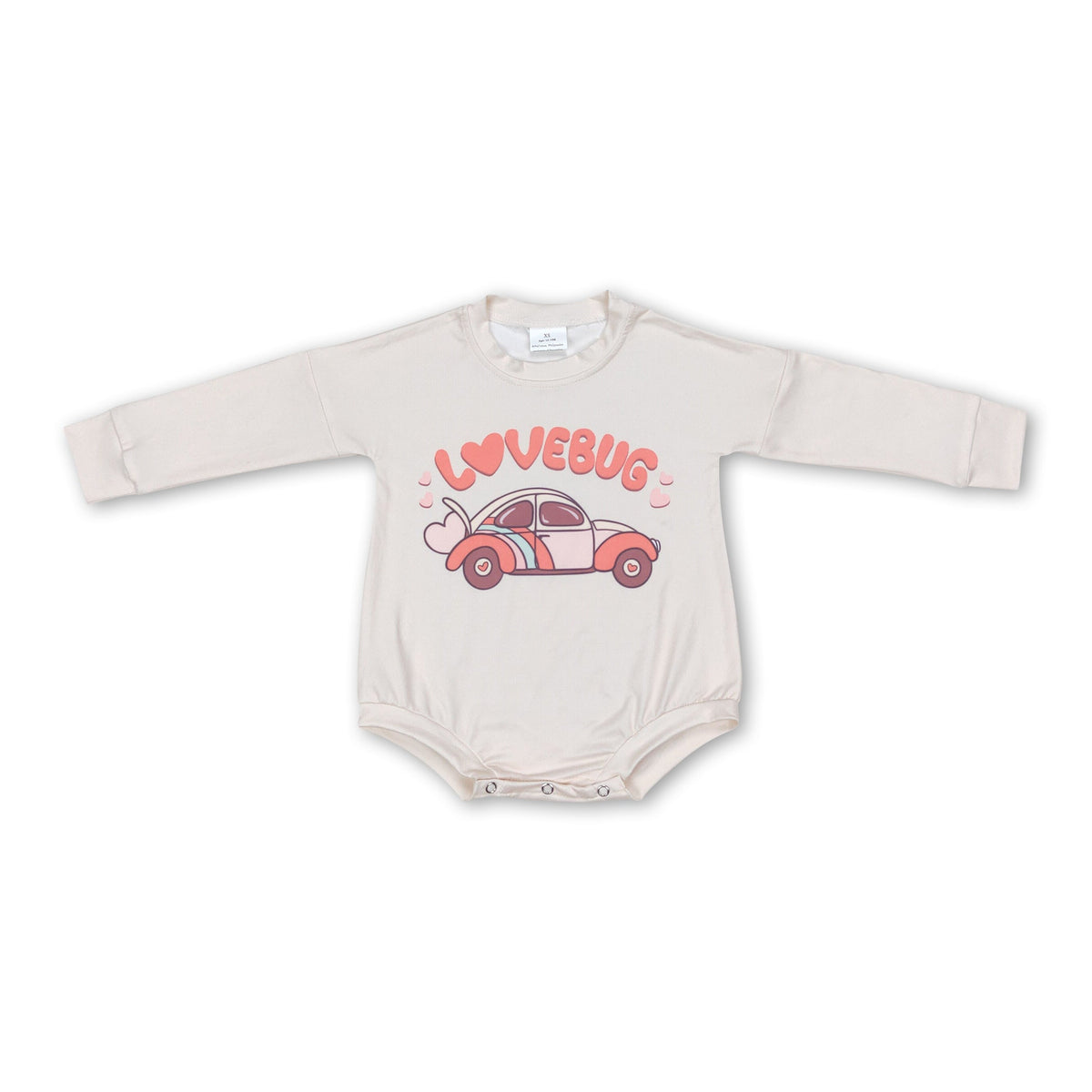 Lovebug heart heart car baby girls valentine's romper