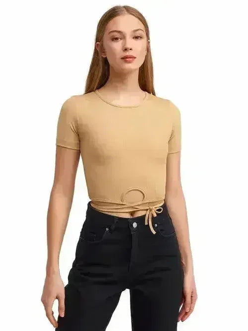 Lace Up Crop Top