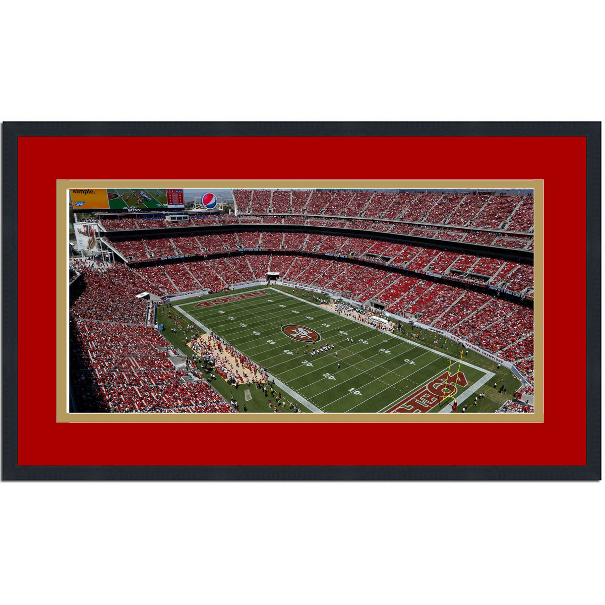 Framed Levi's Stadium San Francisco 49'ers 16x24 Football Photo Professionally Matted