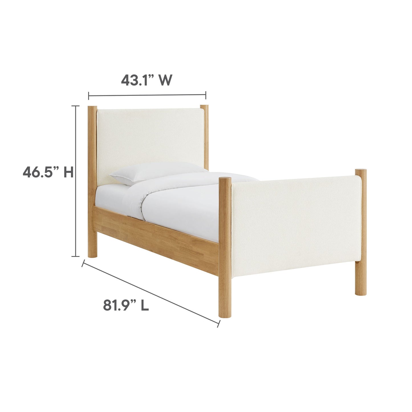 Maven Twin Size Boucle Upholstered Platform Bed by Modway