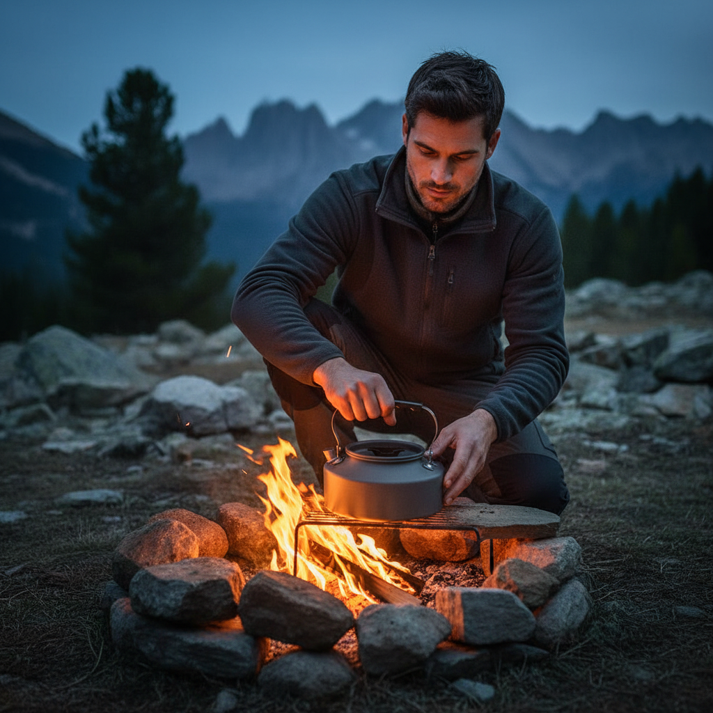 Portable Camping Kettle β Hard-Anodized Aluminum Outdoor Cooker with Heat-Resistant Handle | Lightweight & Compact Hiking Tea Pot: New Edition