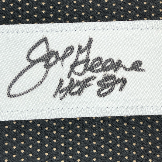 Framed Autographed/Signed Mean Joe Greene HOF 87 35x39 Pittsburgh Black Football Jersey JSA COA
