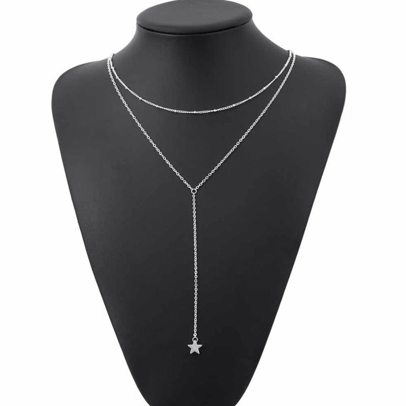 Layer Chain star pendant necklace