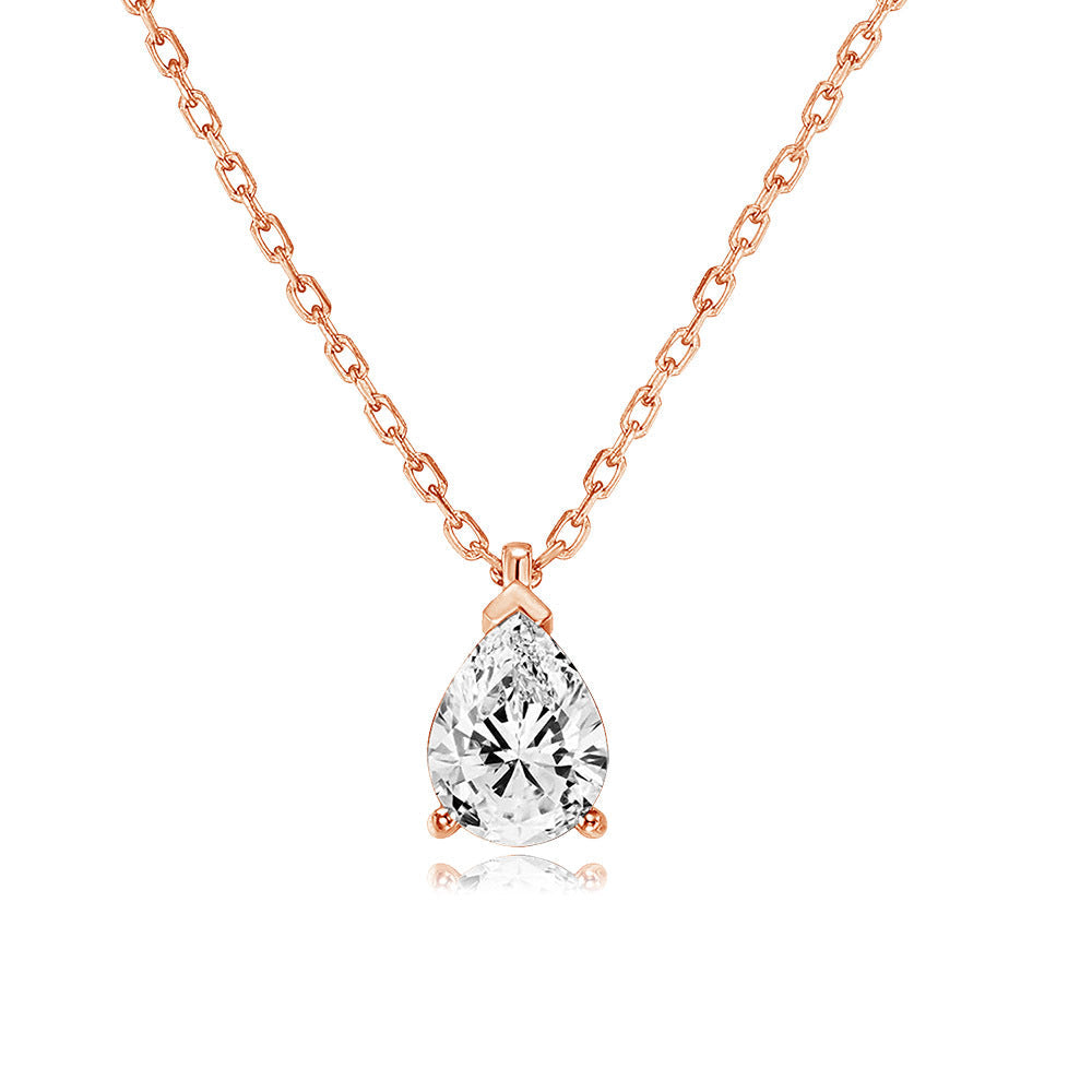 Single Zircon Pendant Necklace new