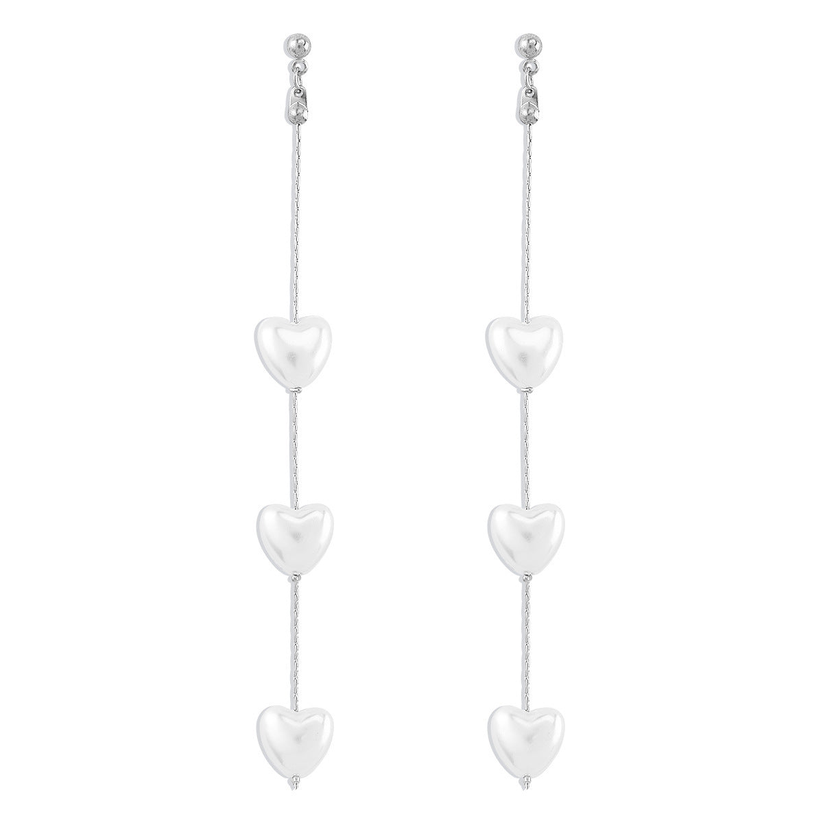 Heart Pearl Tassel Earring