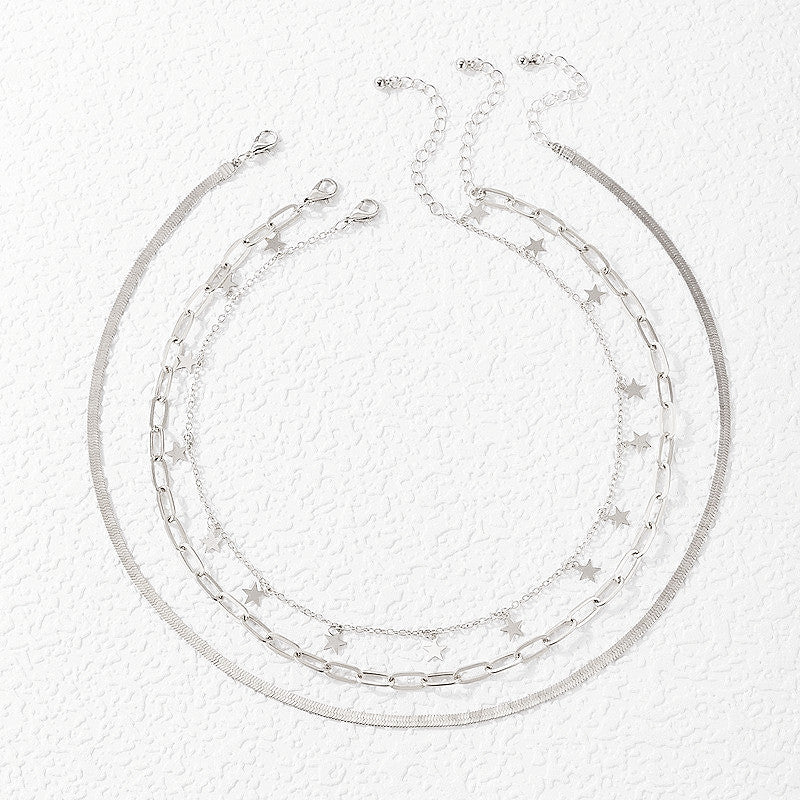 Star Necklace Layer Chain Necklace